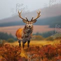 Majestic Stag in Autumn Landscape: Nature's Beauty and Wildlife Photography