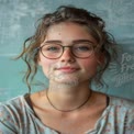 Natural Beauty Portrait of a Young Woman with Glasses and Soft Expressions