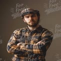 Confident Young Man in Flannel Shirt and Cap: Portrait of Modern Masculinity