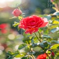 Vibrant Red Roses in Bloom with Soft Bokeh Background