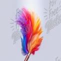 Vibrant Color Explosion: Artistic Brush with Colorful Swirls for Creative Design