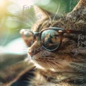 Trendy Cat with Sunglasses: Stylish Pet Portrait for Lifestyle and Fashion Themes