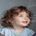 Joyful Child with Curly Hair and Bright Blue Eyes - Capturing Innocence and Wonder