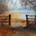 Tranquil Nature Pathway Leading to Serene Lake View