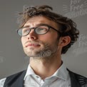 Thoughtful Young Professional in Stylish Attire with Glasses