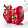 Fresh Red Bell Peppers on White Background - Healthy Eating, Organic Produce, Culinary Ingredients