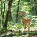 Serene Fawn in Lush Forest: Nature's Beauty and Wildlife