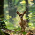 Serene Fawn in Sunlit Forest: Nature's Beauty and Wildlife