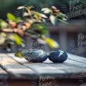 Elegant Ceramic Vases on Rustic Wooden Table with Natural Greenery