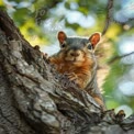 Curious Squirrel Climbing Tree in Natural Habitat