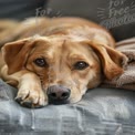 Relaxed Dog Portrait: Cozy Home Companion with Expressive Eyes