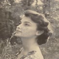 Vintage Portrait of a Thoughtful Woman in Nature - Timeless Beauty and Serenity