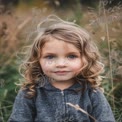 Charming Child Portrait in Nature: Innocence and Curly Hair