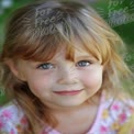 Charming Child Portrait with Bright Blue Eyes and Natural Smile