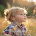 Curious Child in Nature: Captivating Portrait of a Young Boy Exploring the Outdoors