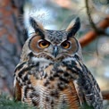 Majestic Great Horned Owl in Natural Habitat