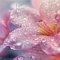 Delicate Pink Flower with Dew Drops: Nature's Beauty and Freshness