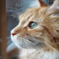 Close-Up of Majestic Orange Cat with Striking Green Eyes