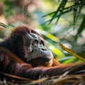 Majestic Orangutan in Lush Jungle Habitat: Wildlife Conservation and Nature Photography