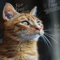 Close-Up of a Curious Ginger Cat with Striking Green Eyes