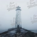 Foggy Lighthouse on Pier: Mystical Coastal Landscape