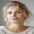 Natural Beauty Portrait of a Young Woman with Soft Features and Warm Smile