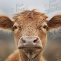 Close-Up of a Brown Cow: Farm Animal Portrait for Agriculture and Dairy Industry