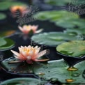 Serene Water Lilies on Tranquil Pond: Nature's Beauty and Calmness