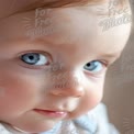 Close-Up of Adorable Baby with Bright Blue Eyes - Innocence and Joy