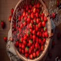 Freshly Harvested Strawberries in a Rustic Basket - Organic Farm Produce