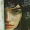 Introspective Beauty: Close-Up Portrait of a Woman Behind Rain-Drenched Glass