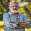 Confident Senior Man with Beard in Nature - Portrait of Wisdom and Experience