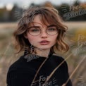 Trendy Young Woman with Glasses in Nature - Portrait Photography