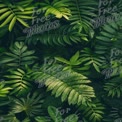 Vibrant Green Tropical Leaves Background for Nature and Wellness Themes