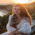 Serene Sunset Portrait of a Young Woman in Nature