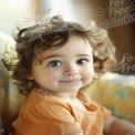 Adorable Toddler with Curly Hair and Bright Smile - Childhood Joy and Innocence