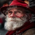 Charming Elderly Man with Red Hat and Scarf: Portrait of Wisdom and Warmth