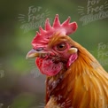 Close-Up of a Majestic Rooster with Vibrant Feathers and Detailed Features