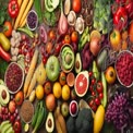 Vibrant Assortment of Fresh Fruits and Vegetables for Healthy Eating and Nutrition