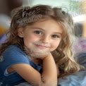 Charming Portrait of a Smiling Young Girl with Beautiful Hair