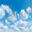 Bright Blue Sky with Fluffy White Clouds - Perfect for Nature and Travel Themes