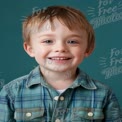 Cheerful Young Boy Smiling Against a Solid Background - Portrait of Happiness and Innocence