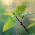 Fresh Green Leaves with Soft Bokeh Background - Nature Close-Up