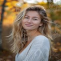 Natural Beauty Portrait in Autumn Landscape - Warm Tones and Soft Light