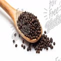 Organic Coffee Beans on Wooden Spoon - Fresh and Natural Coffee Ingredients