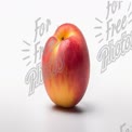 Fresh Juicy Peach on White Background - Healthy Eating Concept