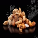 Assorted Nuts on Black Background - Healthy Snack, Nutrition, and Culinary Delights