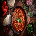 Delicious Homemade Chili with Fresh Ingredients and Tortillas