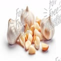 Fresh Garlic Bulbs and Cloves on White Background - Culinary Ingredients for Cooking and Health