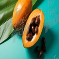 Fresh Cacao Fruit with Seeds on Vibrant Background - Tropical Superfood Concept